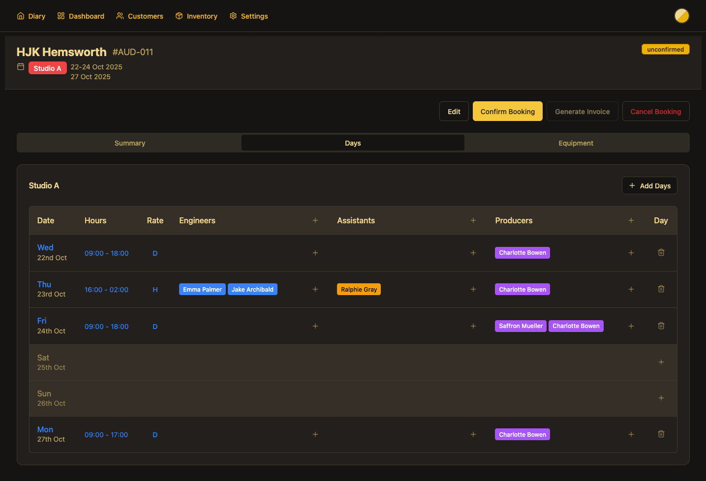 Multiple Engineers & Assistants